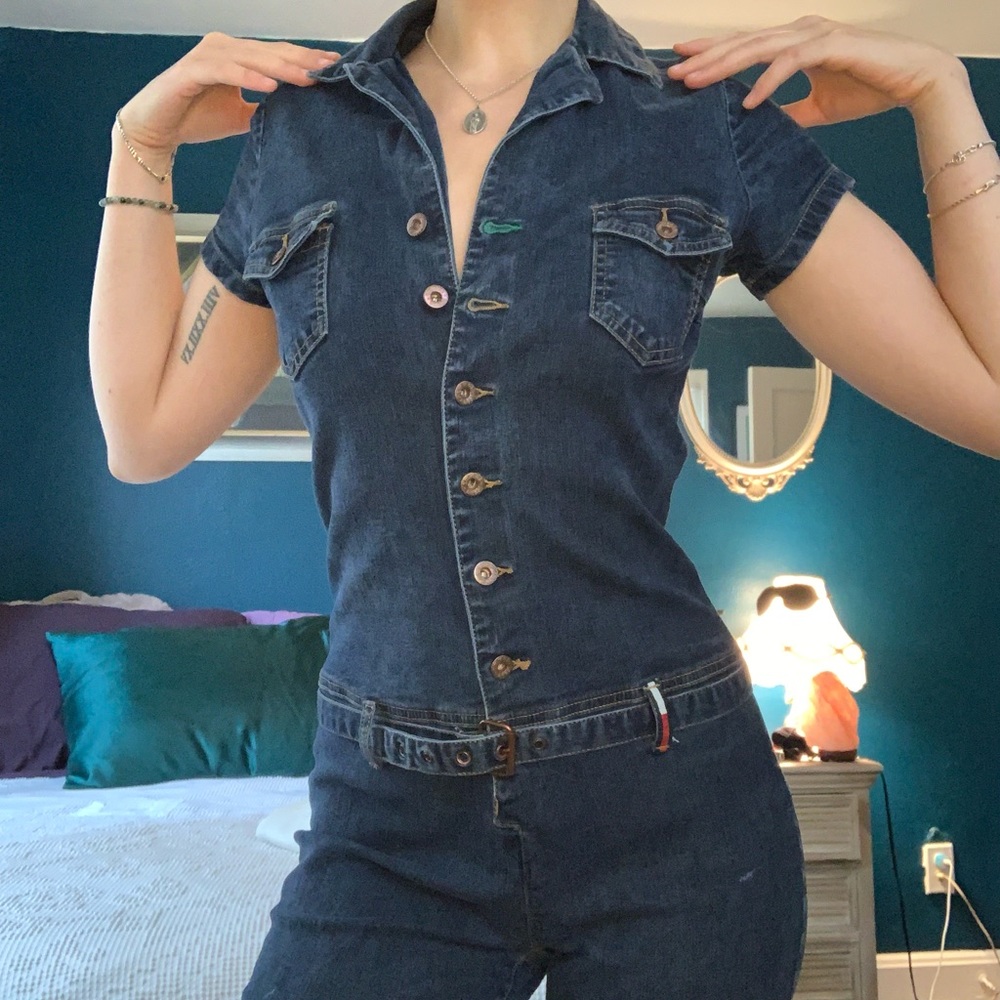 Vintage Tommy Hilfiger denim jumpsuit. Size small.